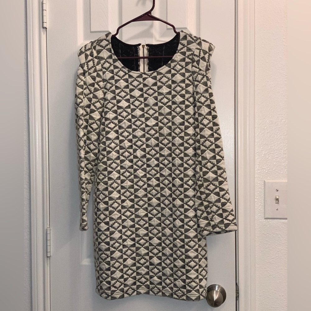 Short dress with long sleeves.  stretch, size M